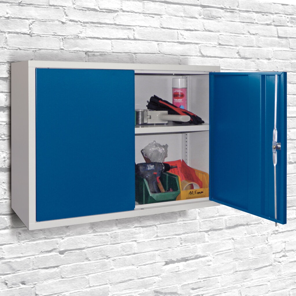Produktabbildung Nr. 1: PAVOY Hängeschrank, HxBxT 600 x 800 x 300 mm, Lochrückwand, enzianblau, enzianblau