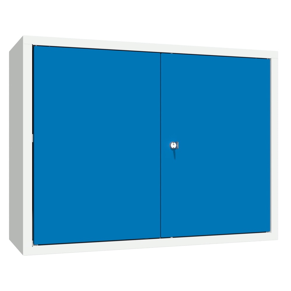 Produktabbildung: PAVOY Hängeschrank, HxBxT 600 x 800 x 300 mm, Lochrückwand, enzianblau, lichtgrau