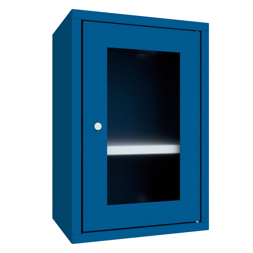 Produktabbildung Nr. 1: PAVOY Hängeschrank mit Sichtfenster, HxBxT 600 x 400 x 300 mm, enzianblau, enzianblau