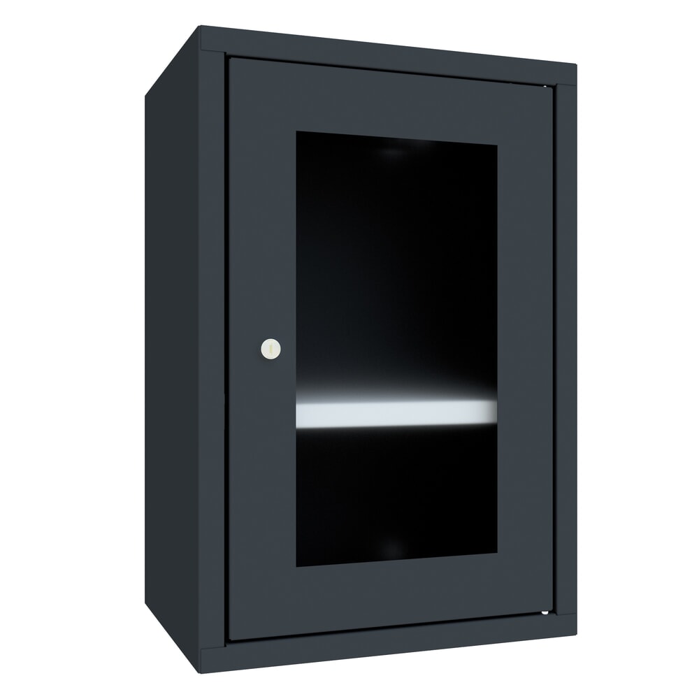 Produktabbildung Nr. 1: PAVOY Hängeschrank mit Sichtfenster, HxBxT 600 x 400 x 300 mm, anthrazitgrau, anthrazitgrau