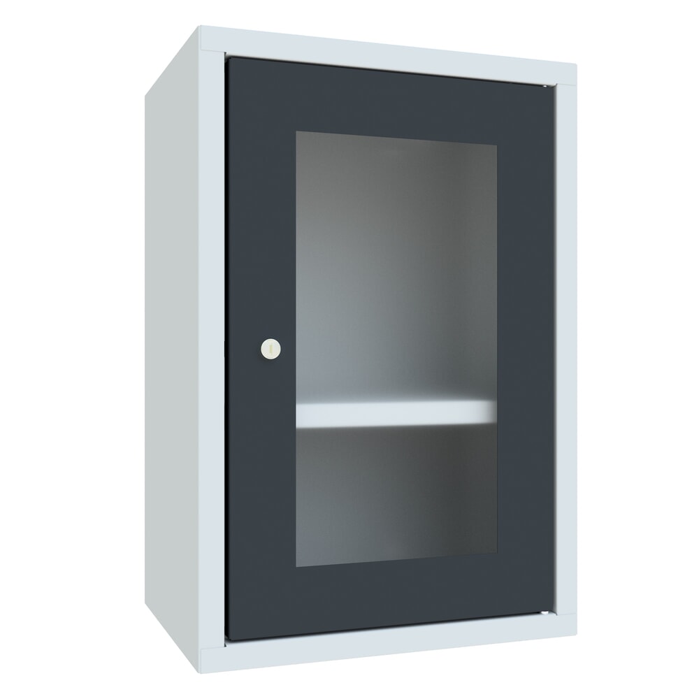 Produktabbildung Nr. 1: PAVOY Hängeschrank mit Sichtfenster, HxBxT 600 x 400 x 300 mm, anthrazitgrau, lichtgrau