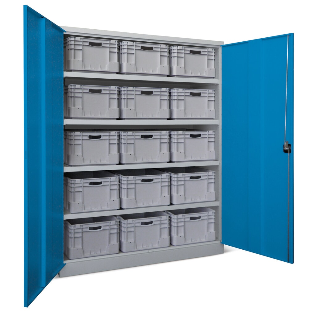 PAVOY Industrie-Schwerlastschrank Premium, 4 Fachböden, HxBxT 1.950 x 1.470 x 630 mm, lichtgrau, lichtgrau Produktabbildung: PAVOY Industrie-Schwerlastschrank Premium, 4 Fachböden, HxBxT 1.950 x 1.470 x 630 mm, lichtgrau, lichtgrau