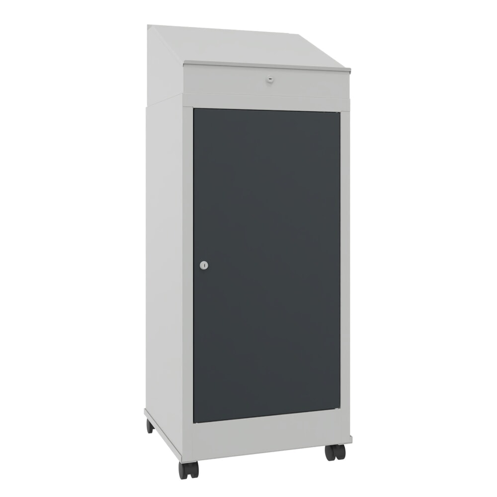 Produktabbildung Nr. 1: PAVOY Industrie-Stehpult, mobil, HxBxT 1.330 x 500 x 500 mm, 1 Ausziehboden, 1 Schublade, lichtgrau, anthrazitgrau