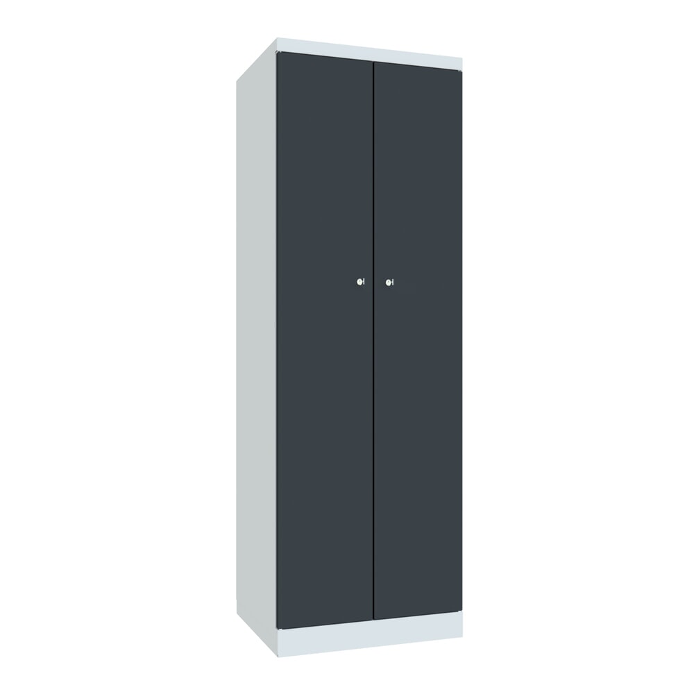 Produktabbildung Nr. 1: PAVOY Kleiderspind mit aufschlagenden Türen, HxBxT 1.800 x 600 x 500, einzeln verschließbar, anthrazitgrau, lichtgrau