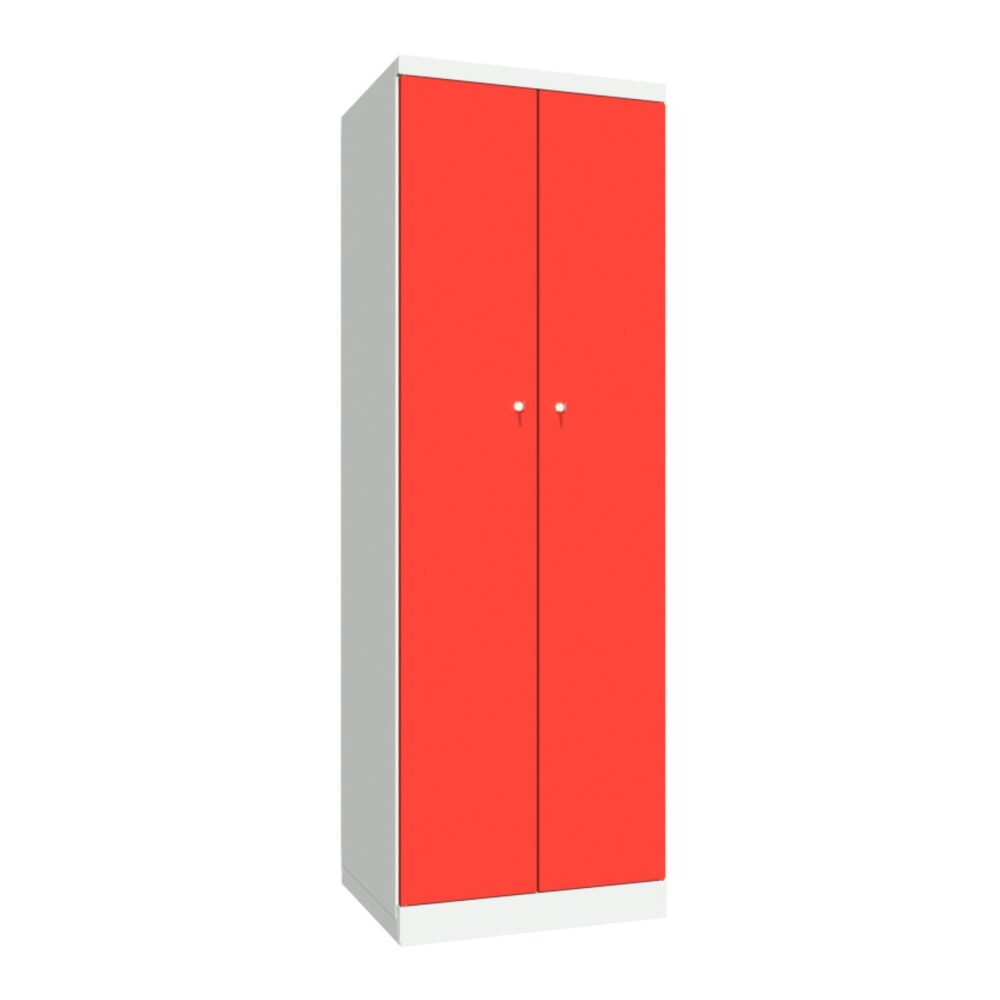 Produktabbildung Nr. 1: PAVOY Kleiderspind mit aufschlagenden Türen, HxBxT 1.800 x 600 x 500, einzeln verschließbar, feuerrot, lichtgrau