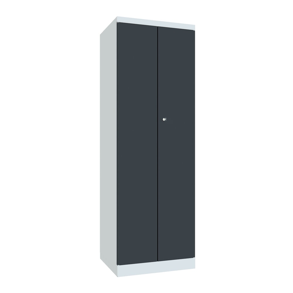 Produktabbildung Nr. 1: PAVOY Kleiderspind mit aufschlagenden Türen, HxBxT 1.800 x 600 x 500, gemeinsam verschließbar, anthrazitgrau, lichtgrau