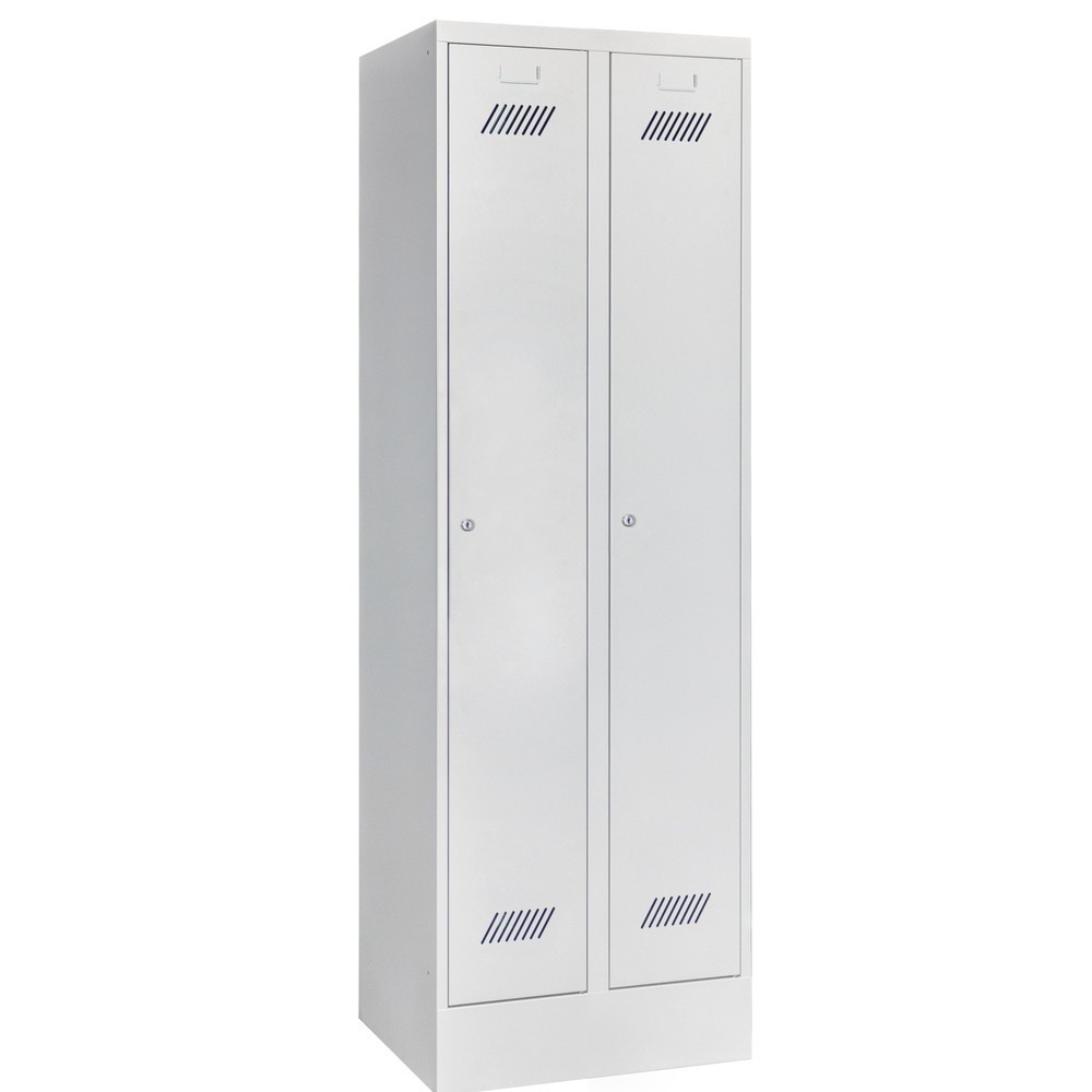 Produktabbildung Nr. 2: PAVOY Kleiderspind mit Sockel + Zylinderschloss, 2 Abteile, HxBxT 1.850 x 600 x 500 mm, lichtgrau, lichtgrau