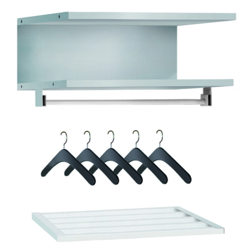 PAVOY Kleiderspind-Set für Schließfachspind, 5 Ablagestellen, Breite 450 mm Produktabbildung: PAVOY Kleiderspind-Set für Schließfachspind, 5 Ablagestellen, Breite 450 mm