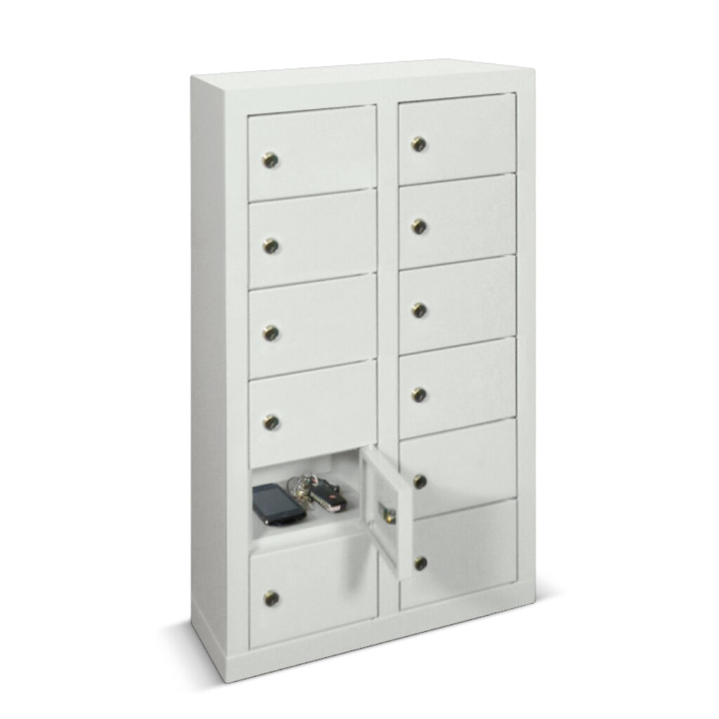 Produktabbildung Nr. 1: PAVOY Kleinfachschrank, 12 Fächer, HxBxT 815 x 460 x 200 mm, mit Etikettenrahmen, lichtgrau, lichtgrau