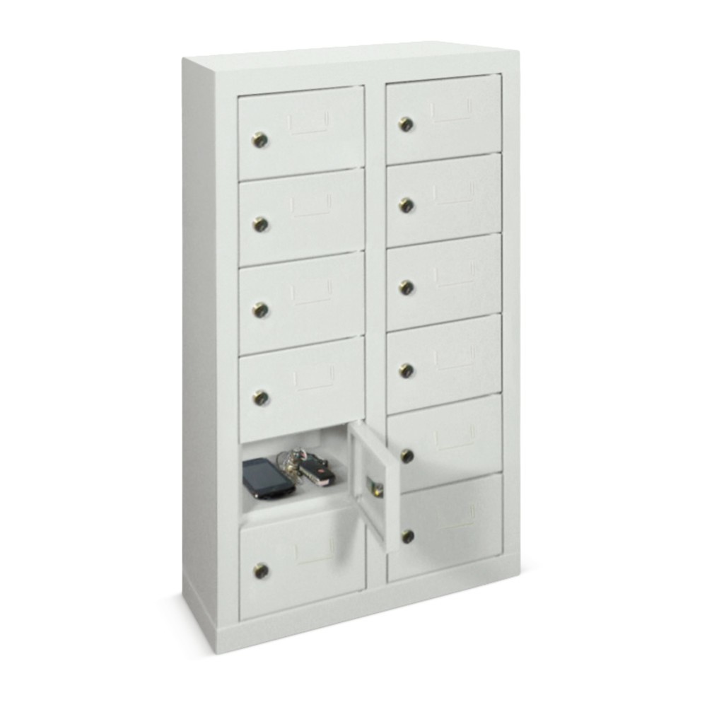 Produktabbildung Nr. 2: PAVOY Kleinfachschrank, 12 Fächer, HxBxT 815 x 460 x 200 mm, mit Etikettenrahmen, lichtgrau, lichtgrau