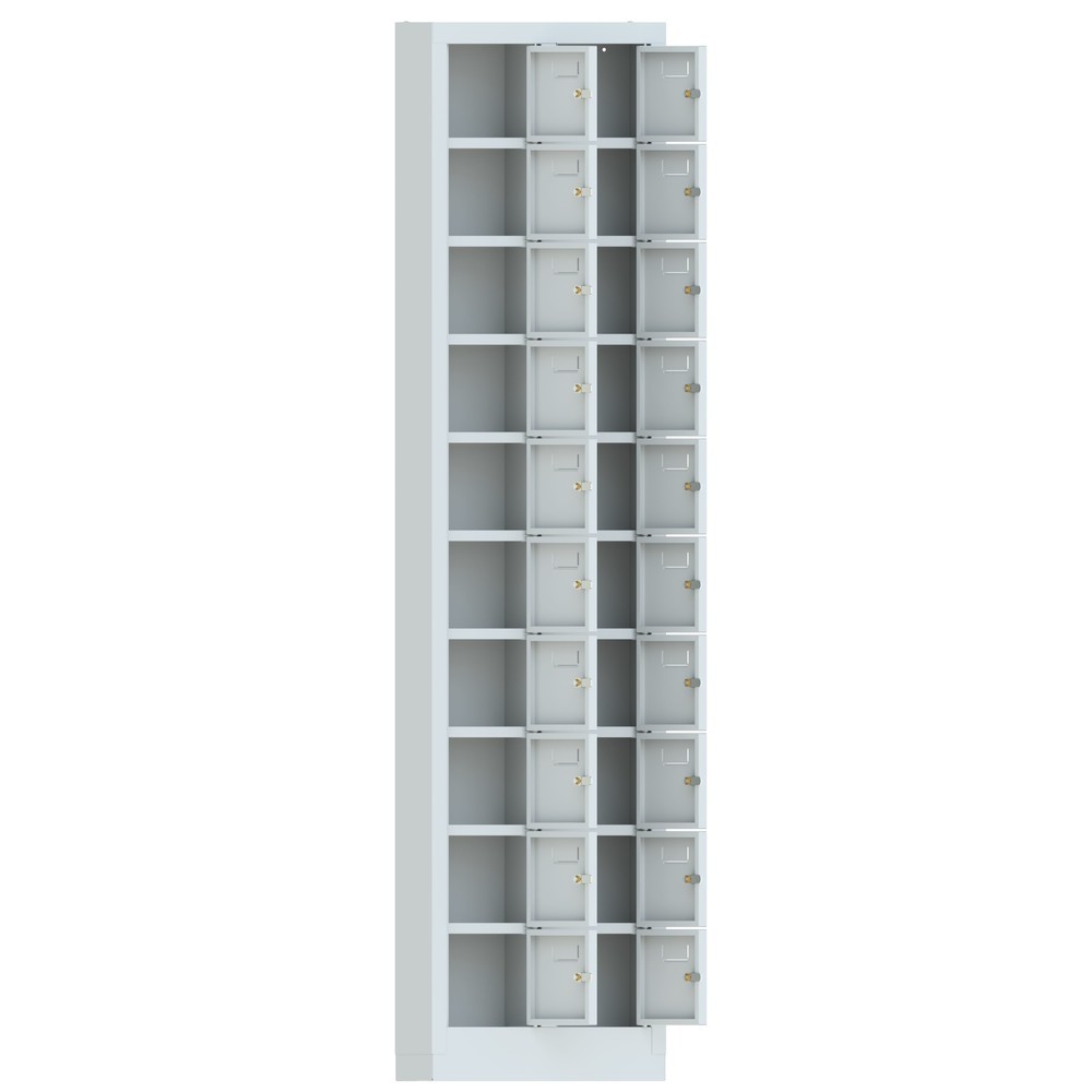 Produktabbildung Nr. 6: PAVOY Kleinfachschrank, 20 Fächer, HxBxT 1.950 x 460 x 200 mm, mit Etikettenrahmen, lichtgrau, lichtgrau