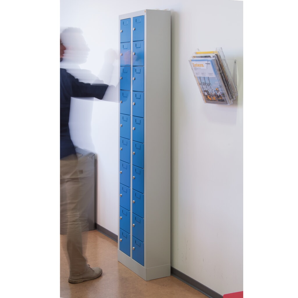 Produktabbildung Nr. 2: PAVOY Kleinfachschrank, 30 Fächer, HxBxT 1.950 x 460 x 200 mm, mit Etikettenrahmen, lichtgrau, lichtgrau
