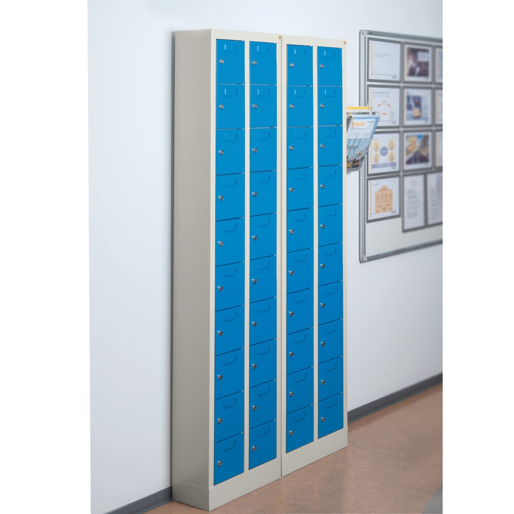 Produktabbildung Nr. 4: PAVOY Kleinfachschrank, 30 Fächer, HxBxT 1.950 x 460 x 200 mm, mit Etikettenrahmen, lichtgrau, lichtgrau