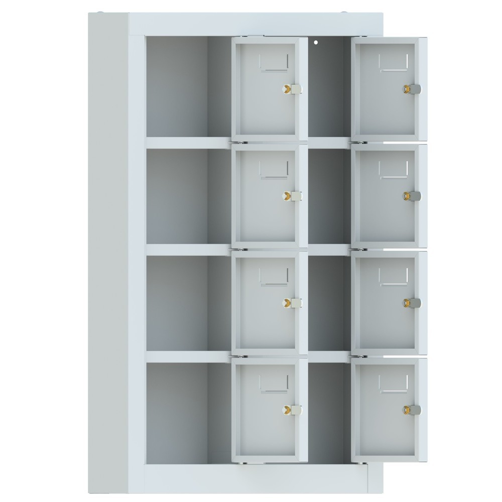 Produktabbildung Nr. 3: PAVOY Kleinfachschrank, 8 Fächer, HxBxT 815 x 460 x 200 mm, mit Etikettenrahmen, lichtgrau, lichtgrau