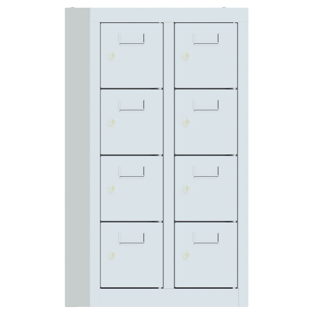 Produktabbildung: PAVOY Kleinfachschrank, 8 Fächer, HxBxT 815 x 460 x 200 mm, mit Etikettenrahmen, lichtgrau, lichtgrau