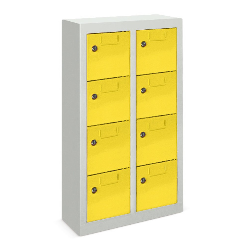 Produktabbildung: PAVOY Kleinfachschrank, 8 Fächer, HxBxT 815 x 460 x 200 mm, feuerrot, lichtgrau
