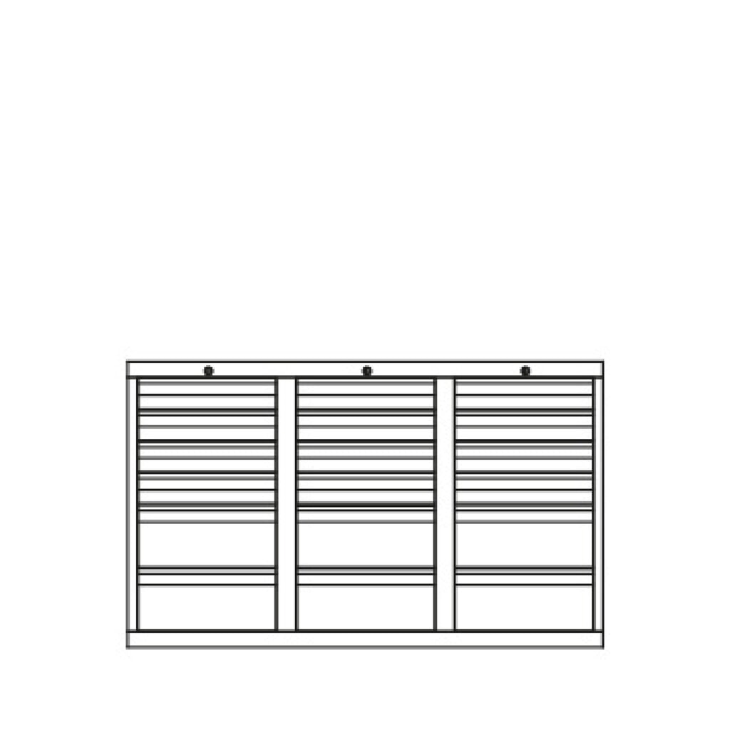 PAVOY Leichter Schubladenschrank, Gleitführung, Schubladen 12x100 + 6x200 mm, Breite 1.500 m, rubinrot, lichtgrau Produktabbildung Nr. 4: PAVOY Leichter Schubladenschrank, Gleitführung, Schubladen 12x100 + 6x200 mm, Breite 1.500 m, rubinrot, lichtgrau