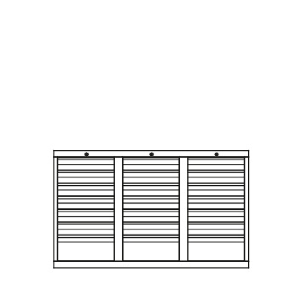 Produktabbildung Nr. 6: PAVOY Leichter Schubladenschrank, Gleitführung, Schubladen 18x100 + 3x200 mm, Breite 1.500 mm, lichtblau, lichtgrau