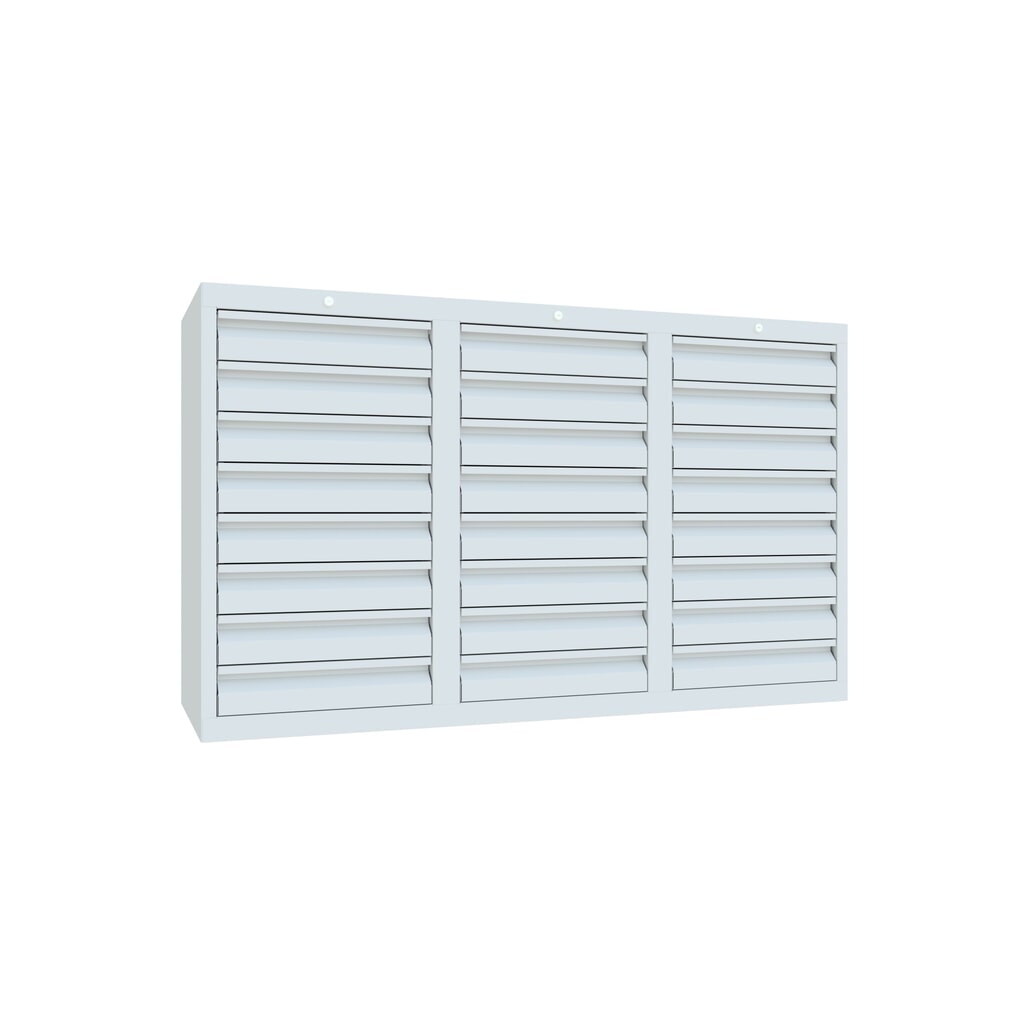 Produktabbildung Nr. 3: PAVOY Leichter Schubladenschrank, Gleitführung, Schubladen 24x100 mm, Breite 1.500 mm, lichtgrau, lichtgrau