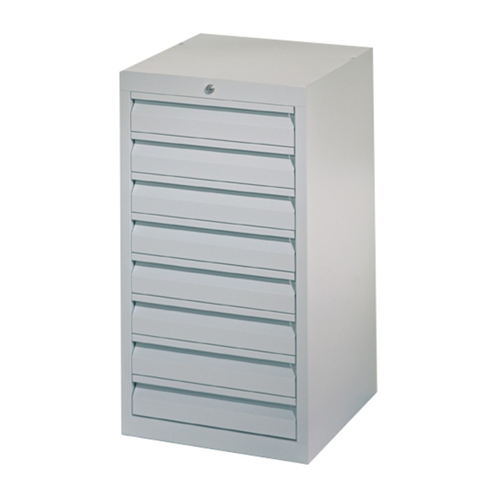 Produktabbildung Nr. 6: PAVOY Leichter Schubladenschrank, Gleitführung, Schubladen 8x100 mm, Breite 500 mm, rubinrot, lichtgrau