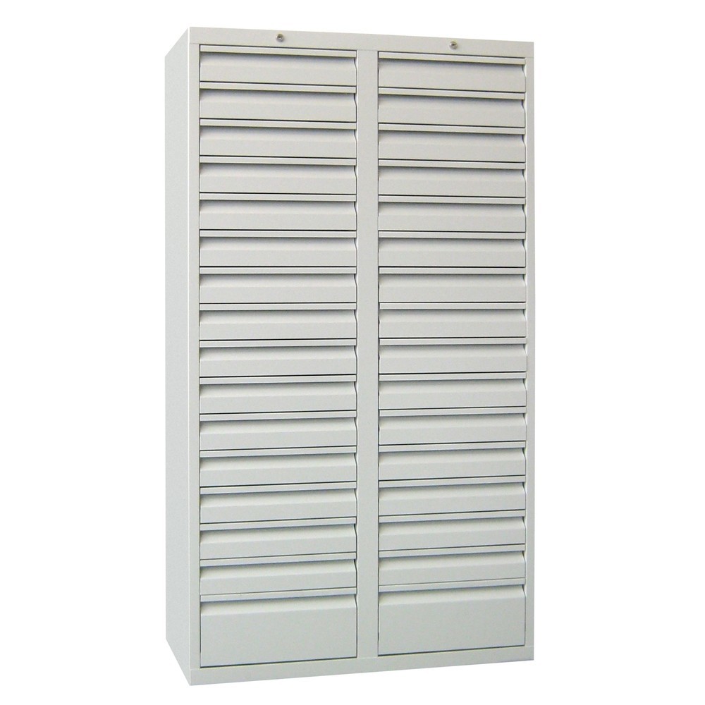 Produktabbildung Nr. 3: PAVOY Leichter Schubladenschrank, Gleitführung, Schubladen 30x100 + 2x200 mm, Breite 1.000 mm, lichtgrau, lichtgrau