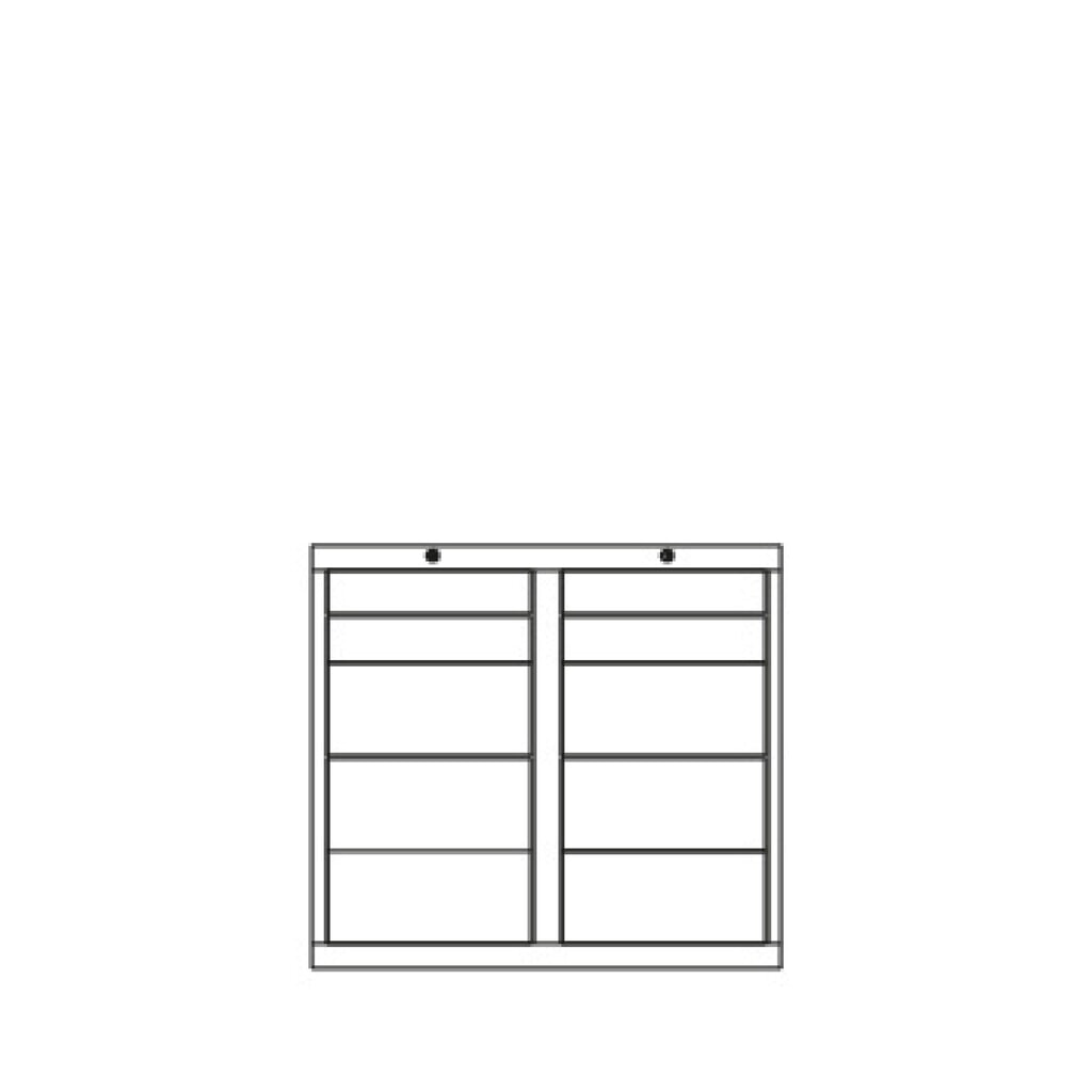 Produktabbildung Nr. 4: PAVOY Leichter Schubladenschrank, Gleitführung, Schubladen 4x100 + 6x200 mm, Breite 1.000 mm, lichtblau, lichtgrau