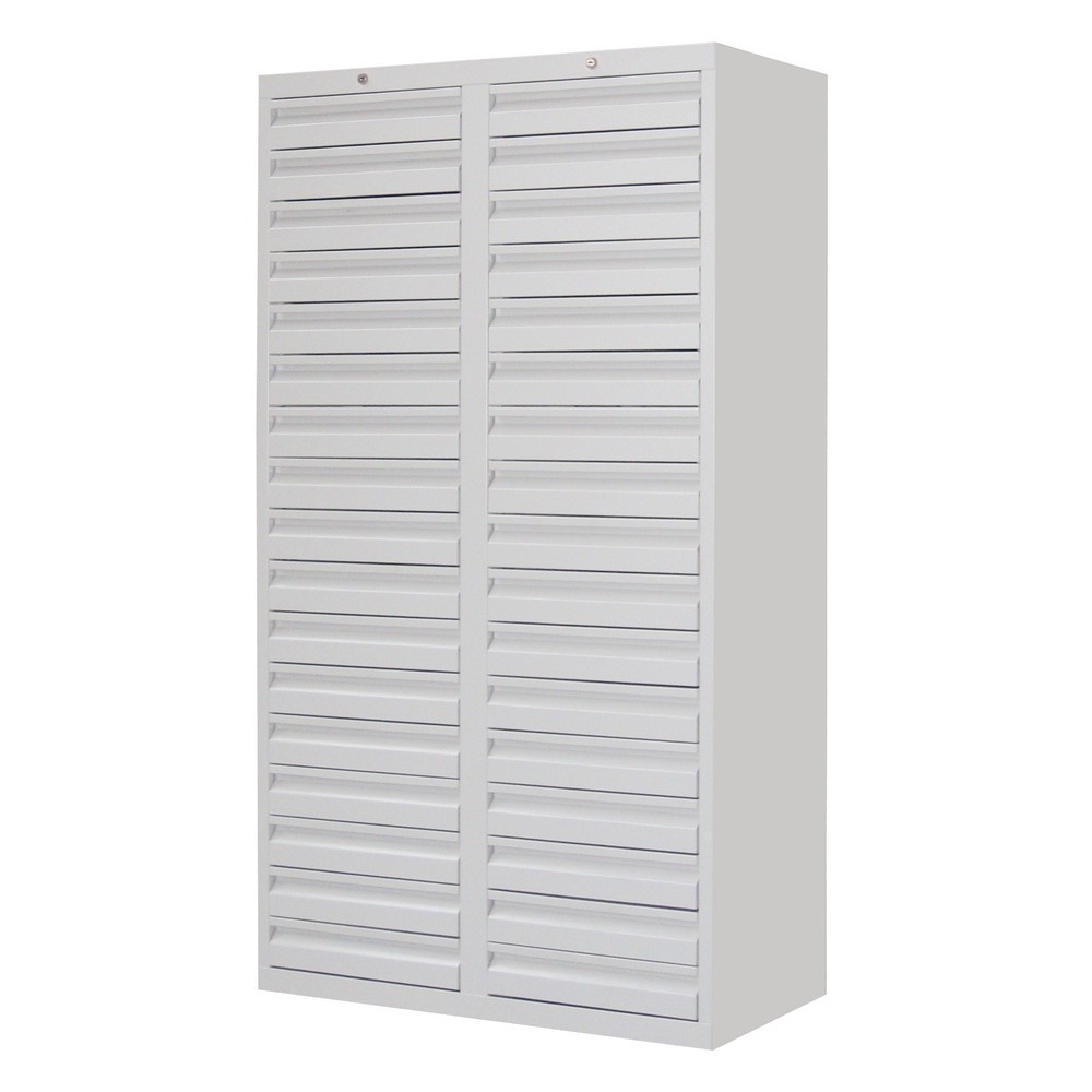 Produktabbildung Nr. 2: PAVOY Leichter Schubladenschrank, Rollenführung, Schubladen 34x100 mm, Breite 1.000 mm, feuerrot, lichtgrau
