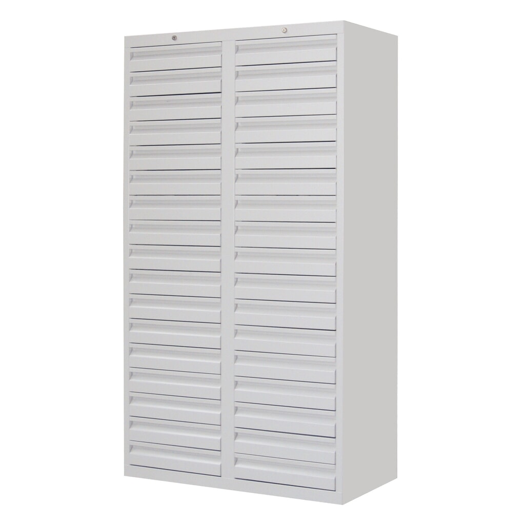 Produktabbildung Nr. 2: PAVOY Leichter Schubladenschrank, Rollenführung, Schubladen 34x100 mm, Breite 1.000 mm, reinweiß, reinweiß