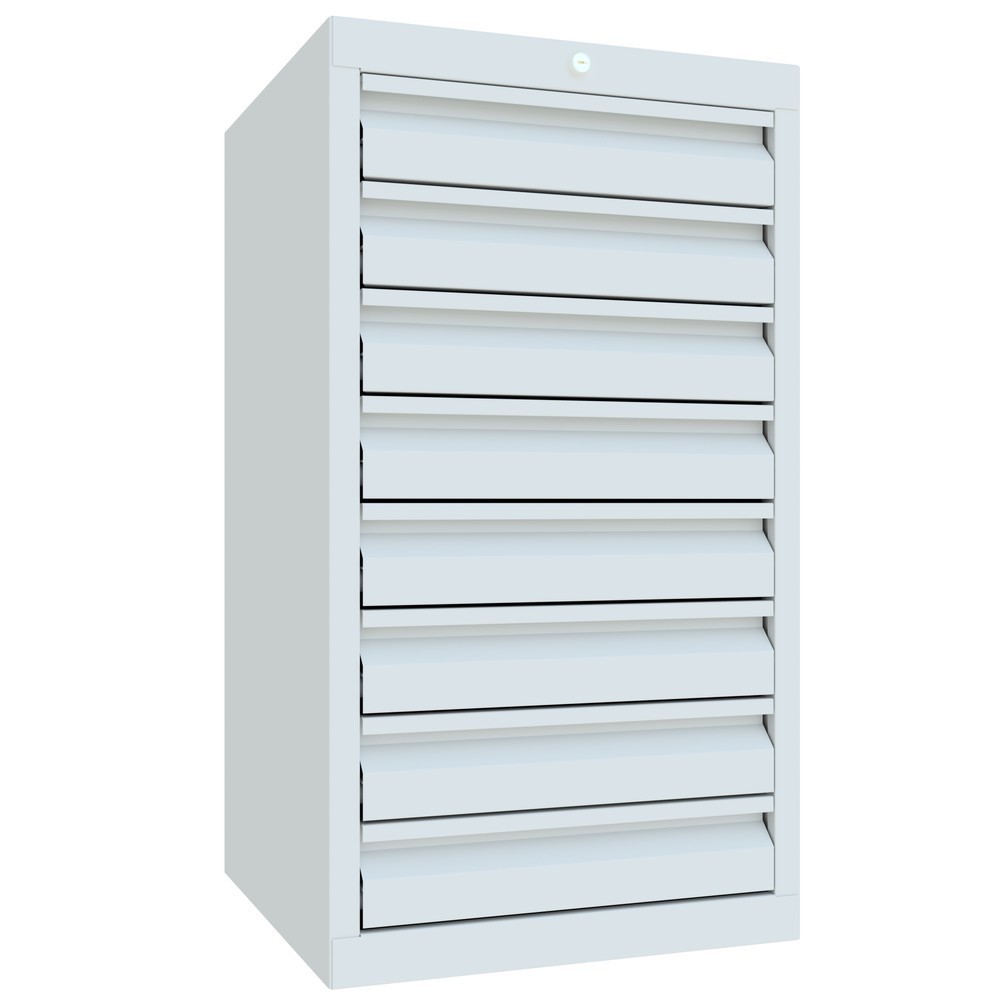 Produktabbildung Nr. 3: PAVOY Leichter Schubladenschrank, Rollenführung, Schubladen 8x100 mm, Breite 500 mm, lichtgrau, lichtgrau