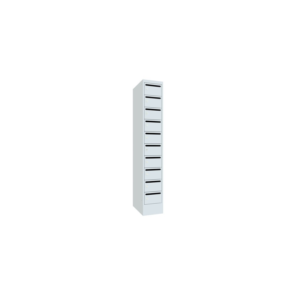 Produktabbildung Nr. 2: PAVOY Postverteilschrank, 1x 10 Fächer, HxBxT 1.850 x 300 x 500 mm, lichtgrau, lichtgrau