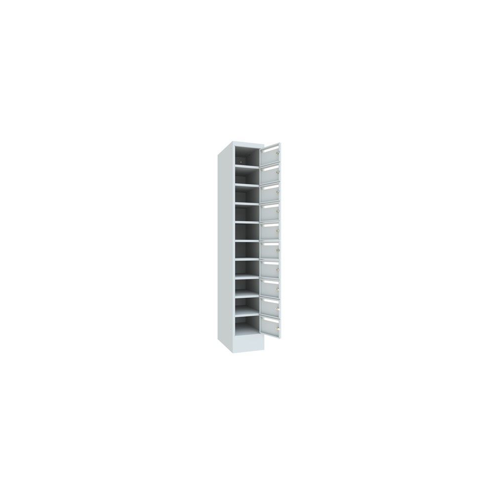 Produktabbildung Nr. 3: PAVOY Postverteilschrank, 1x 10 Fächer, HxBxT 1.850 x 300 x 500 mm, lichtgrau, lichtgrau