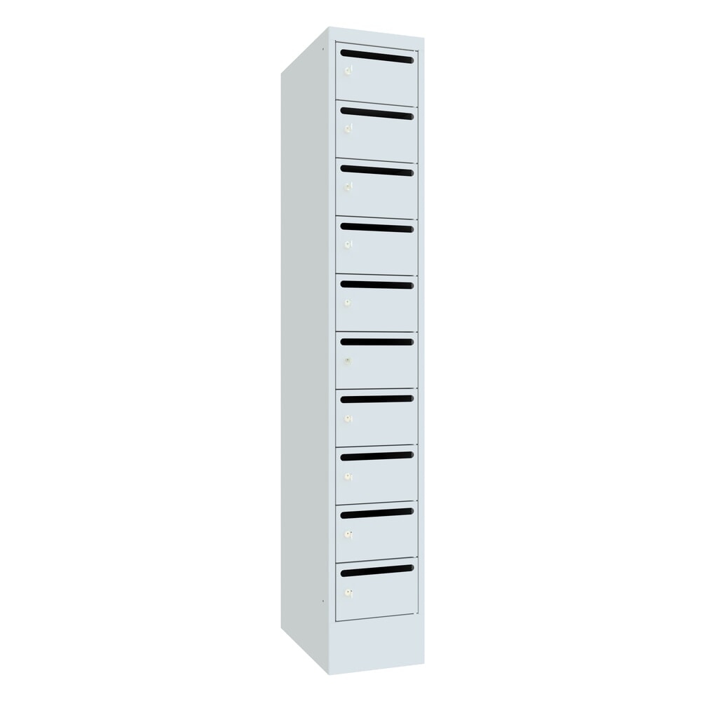 Produktabbildung Nr. 1: PAVOY Postverteilschrank, 1x 10 Fächer, HxBxT 1.850 x 300 x 500 mm, lichtgrau, lichtgrau