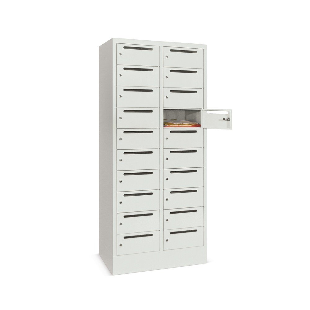 Produktabbildung: PAVOY Postverteilschrank, 2x 10 Fächer, HxBxT 1.850 x 800 x 500 mm, feuerrot, rubinrot