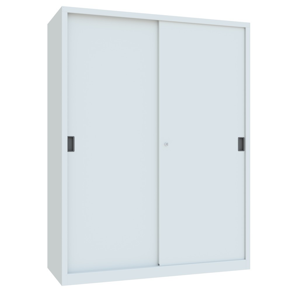 Produktabbildung Nr. 2: PAVOY Schiebetürenschrank mit 8 Fachböden + Trennwand, HxBxT 1.950 x 1.500 x 600 mm, lichtgrau, lichtgrau