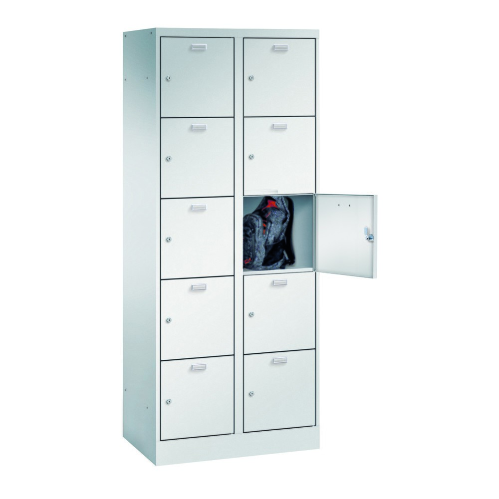 Produktabbildung: PAVOY Schließfachschrank, 2 x 5 Fächer, Zylinderschloss, HxBxT 1.950 x 800 x 500 mm, Abteil Breite 400 mm