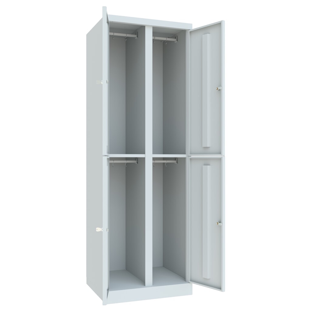 PAVOY Schließfachschrank mit aufschlagenden Türen, 2 x 2 Fächer, HxBxT 1.800 x 600 x 500 mm, lichtgrau, lichtgrau Produktabbildung Nr. 5: PAVOY Schließfachschrank mit aufschlagenden Türen, 2 x 2 Fächer, HxBxT 1.800 x 600 x 500 mm, lichtgrau, lichtgrau