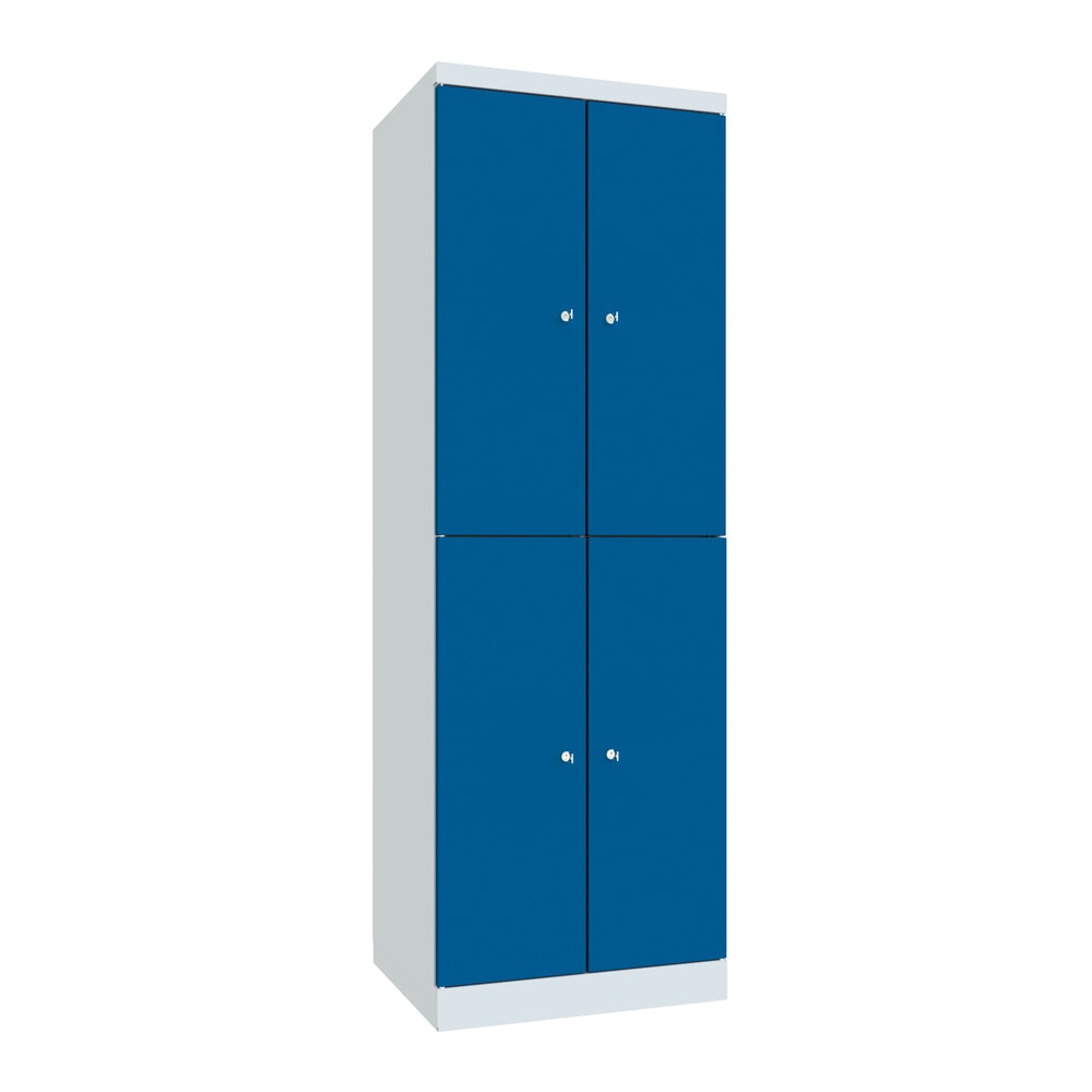 Produktabbildung: PAVOY Schließfachschrank mit aufschlagenden Türen, 2 x 2 Fächer, HxBxT 1.800 x 600 x 500 mm, enzianblau, lichtgrau