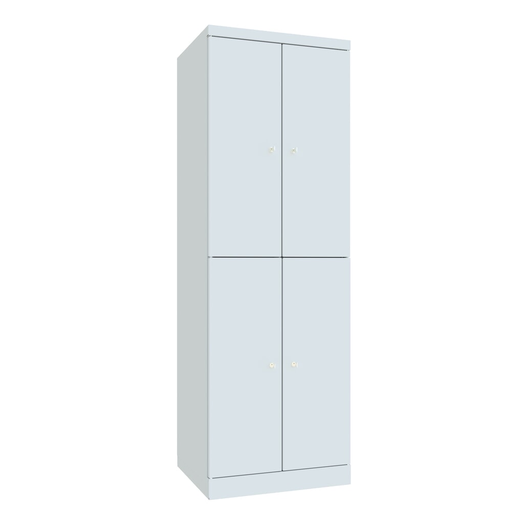Produktabbildung Nr. 1: PAVOY Schließfachschrank mit aufschlagenden Türen, 2 x 2 Fächer, HxBxT 1.800 x 600 x 500 mm, lichtgrau, lichtgrau