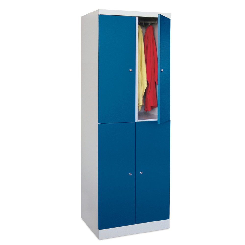 Produktabbildung Nr. 2: PAVOY Schließfachschrank mit aufschlagenden Türen, 2 x 2 Fächer, HxBxT 1.800 x 600 x 500 mm, enzianblau, lichtgrau