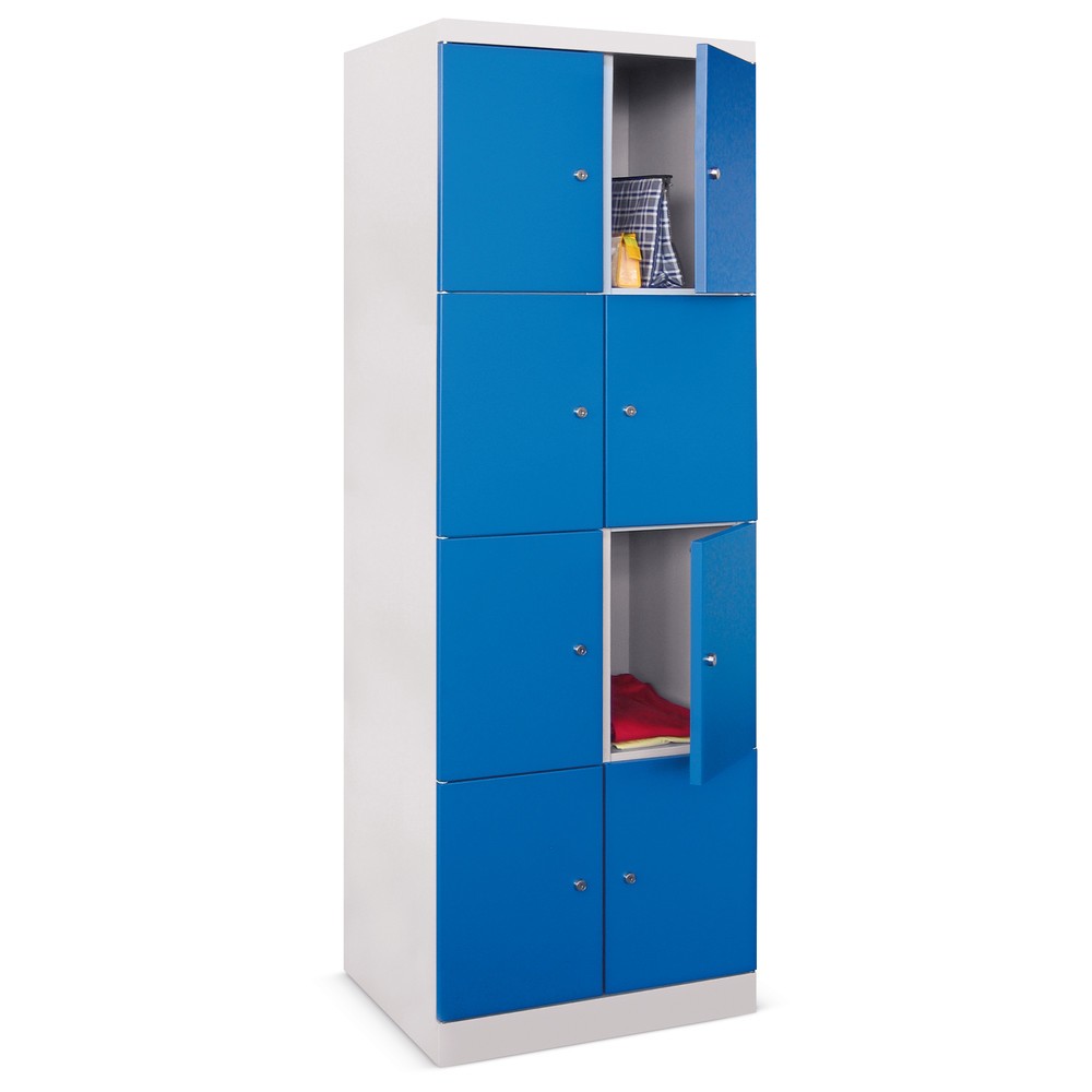 Produktabbildung Nr. 4: PAVOY Schließfachschrank mit aufschlagenden Türen, 2 x 2 Fächer, HxBxT 1.800 x 600 x 500 mm, enzianblau, lichtgrau