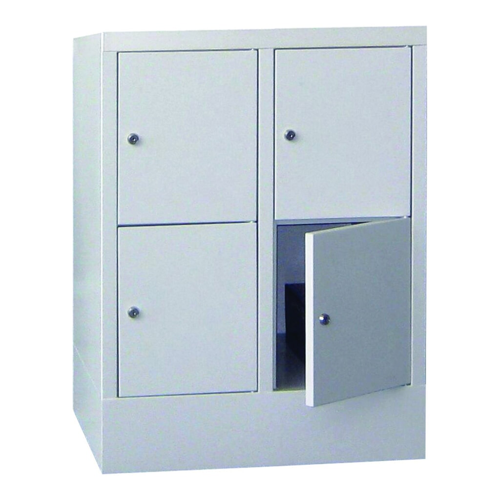 Produktabbildung Nr. 3: PAVOY Schließfachschrank mit Zylinderschloss, 2 x 2 Fächer, HxBxT 855 x 600 x 500 mm, lichtgrau, lichtgrau