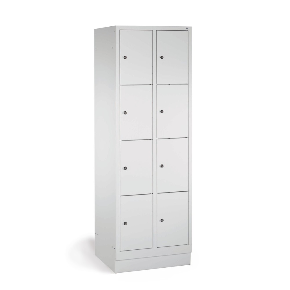 Produktabbildung Nr. 2: PAVOY Schließfachschrank mit Zylinderschloss, 2 x 2 Fächer, HxBxT 855 x 600 x 500 mm, lichtblau, lichtgrau