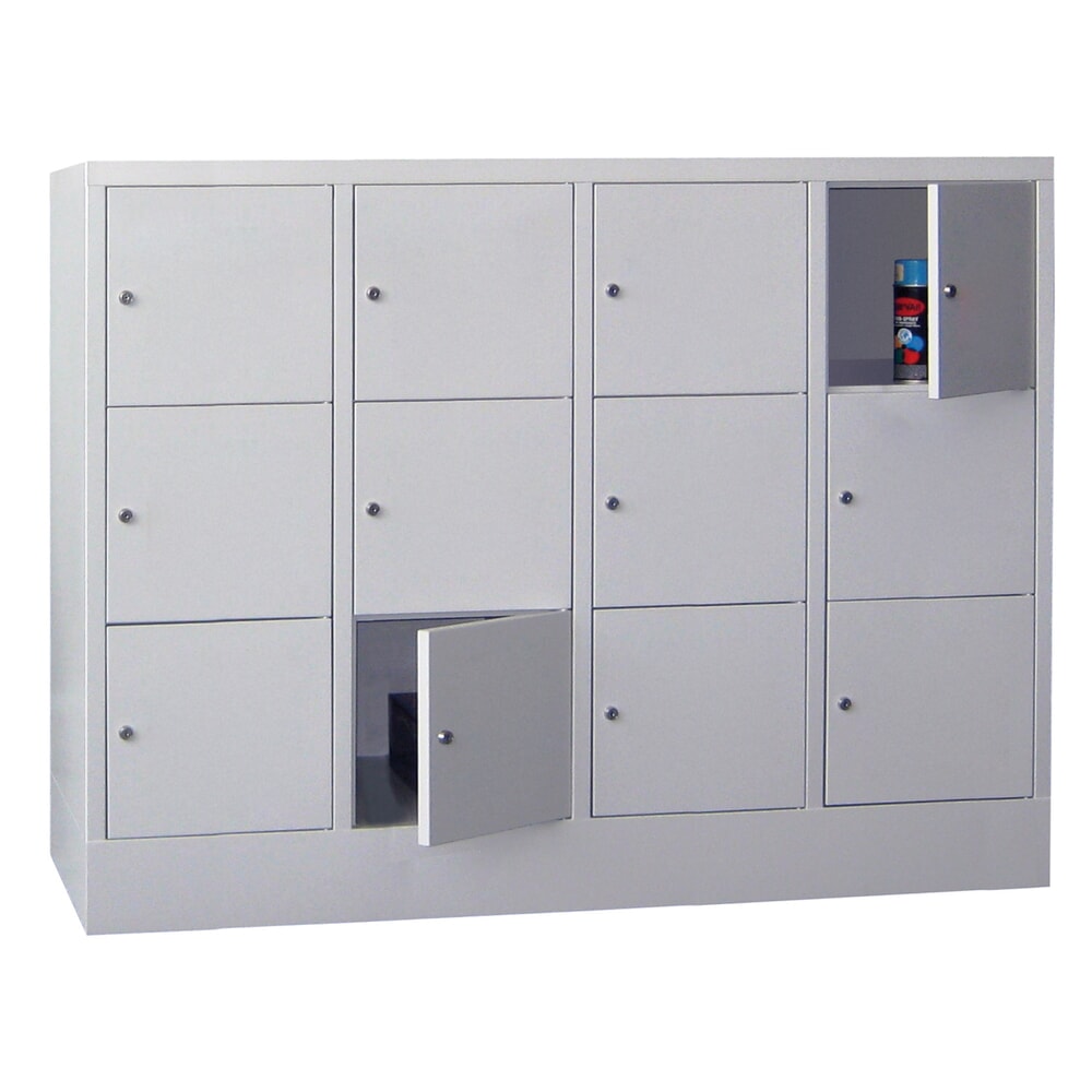 Produktabbildung Nr. 2: PAVOY Schließfachschrank mit Zylinderschloss, 4 x 3 Fächer, HxBxT 1.187 x 1.600 x 500 mm, lichtgrau, lichtgrau