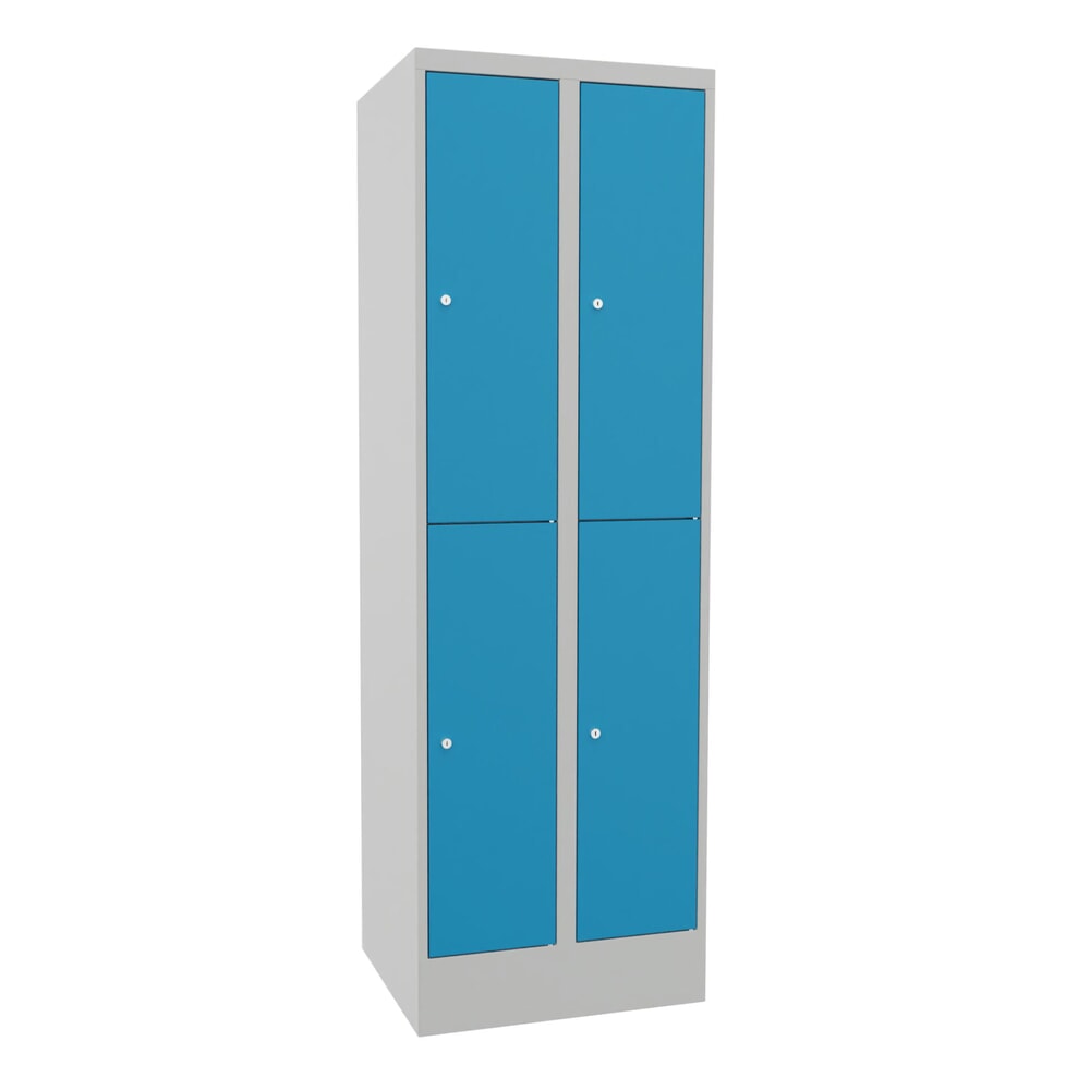 Produktabbildung Nr. 1: PAVOY Schließfachschrank, 2 x 2 Fächer, HxBxT 1.850 x 600 x 500 mm, lichtblau, lichtgrau