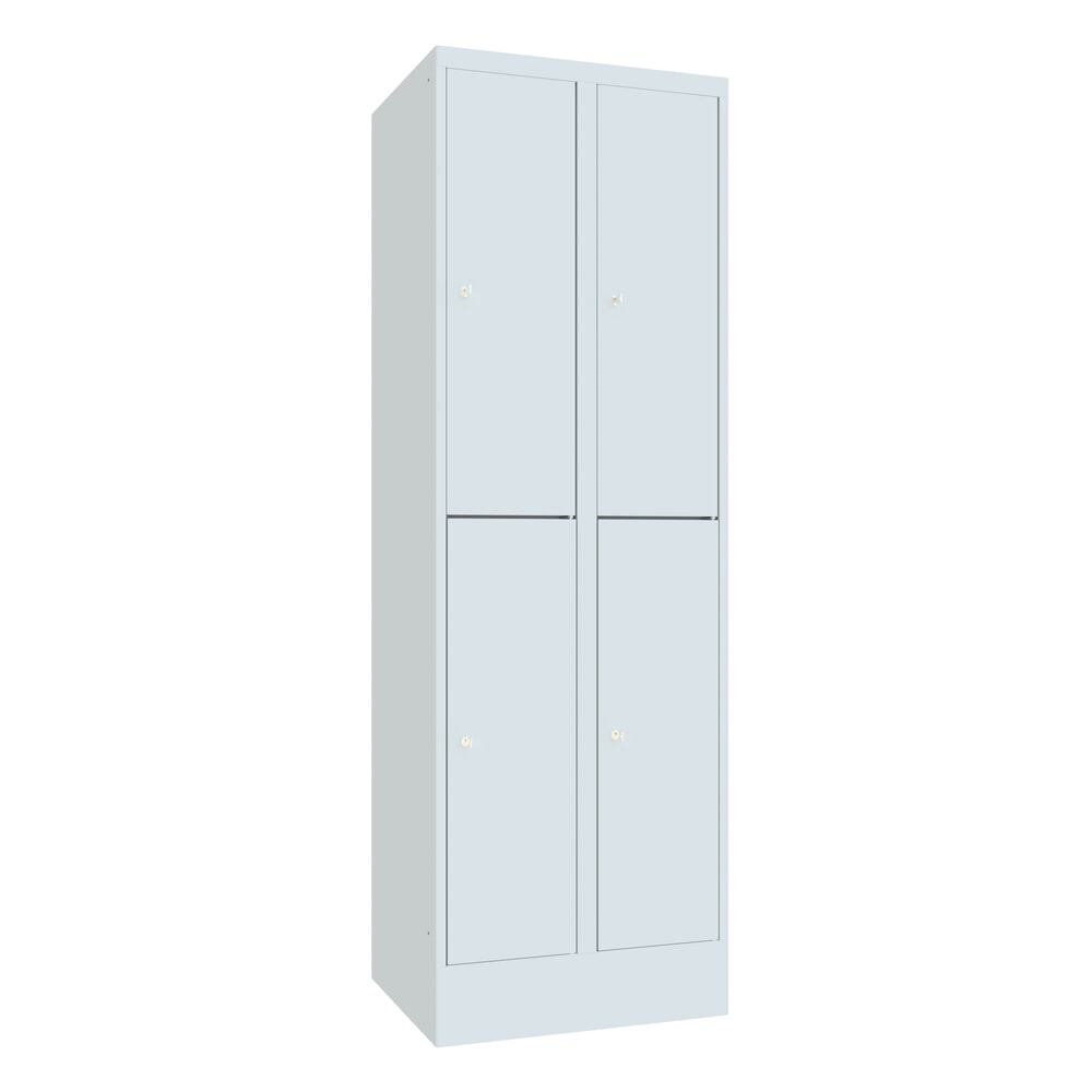 Produktabbildung: PAVOY Schließfachschrank, 2 x 2 Fächer, HxBxT 1.850 x 600 x 500 mm, lichtgrau, lichtgrau