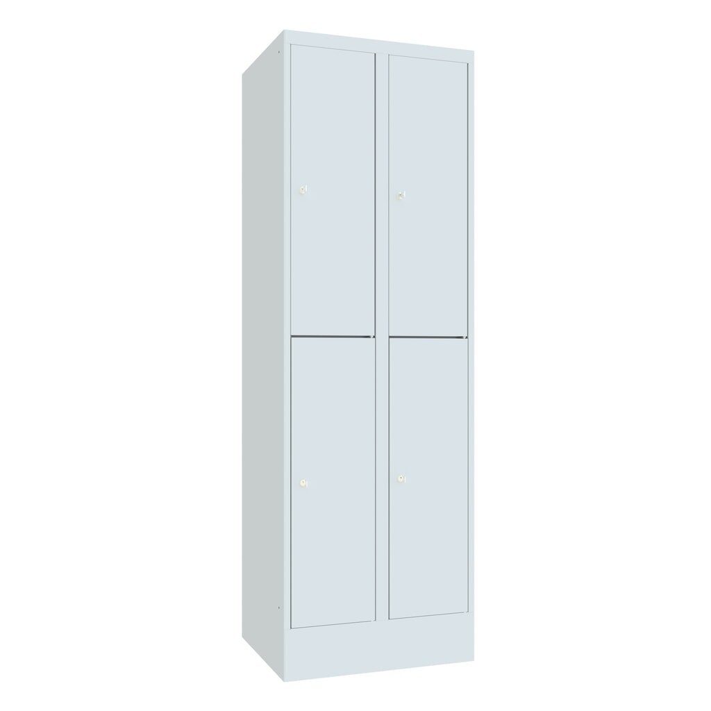 Produktabbildung: PAVOY Schließfachschrank, 2 x 2 Fächer, HxBxT 1.850 x 600 x 500 mm, lichtgrau, lichtgrau