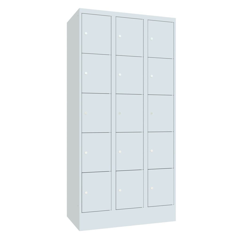 Produktabbildung Nr. 2: PAVOY Schließfachschrank, 3 x 5 Fächer, HxBxT 1.850 x 900 x 500 mm, lichtgrau, lichtgrau