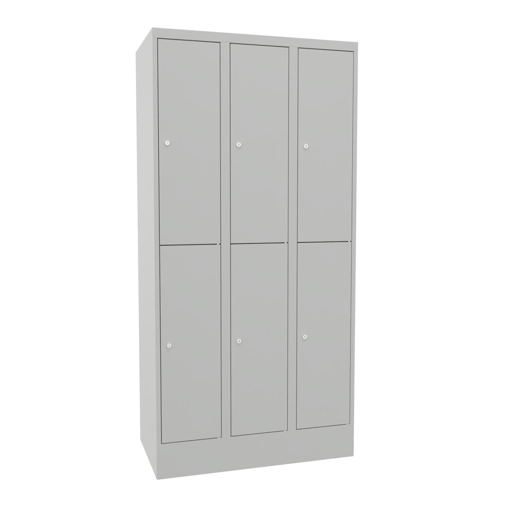 Produktabbildung Nr. 1: PAVOY Schließfachschrank, 3 x 2 Fächer, HxBxT 1.850 x 900 x 500 mm, lichtgrau, lichtgrau
