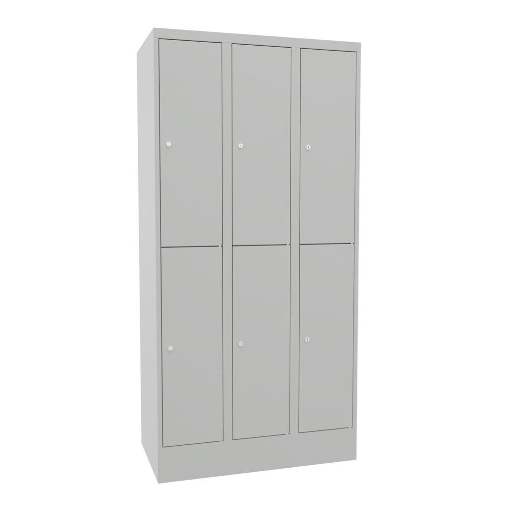 Produktabbildung: PAVOY Schließfachschrank, 3 x 2 Fächer, HxBxT 1.850 x 900 x 500 mm, lichtgrau, lichtgrau