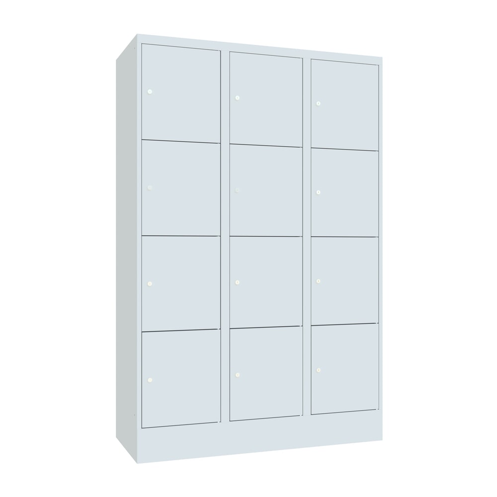 Produktabbildung Nr. 1: PAVOY Schließfachschrank, 3 x 4 Fächer, HxBxT 1.850 x 1.200 x 500 mm, lichtgrau, lichtgrau